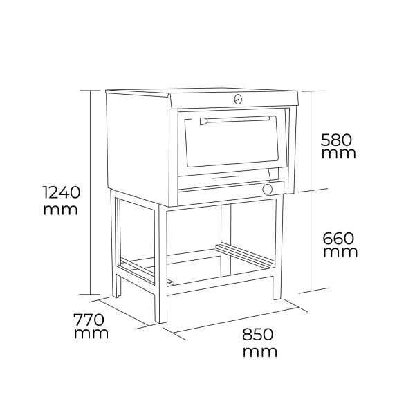 Horno Eco 1 Cámara de 65×58 cm - Maigas - Imagen 7