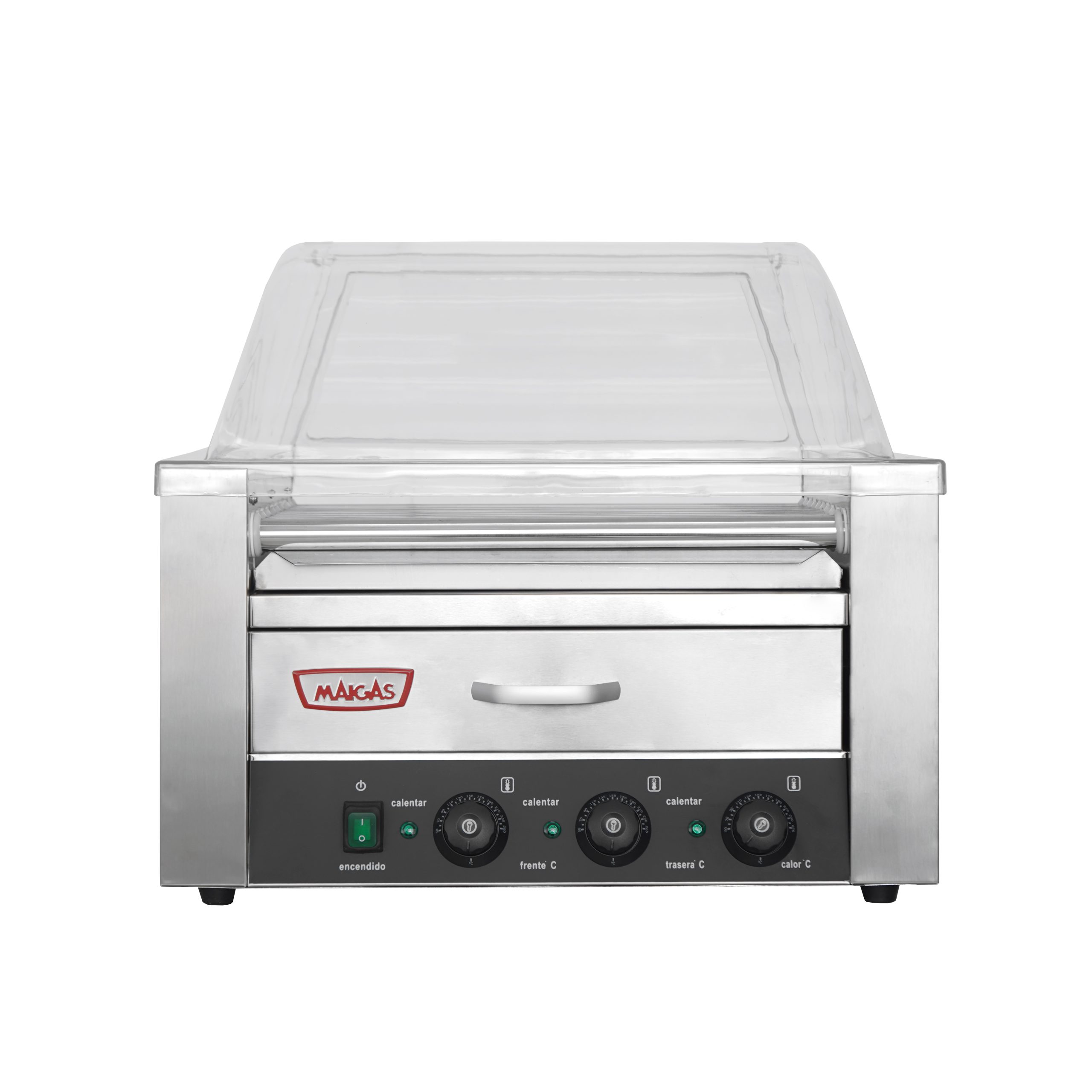 Parrilla Hot Dog 9 Roller + Calentador de pan